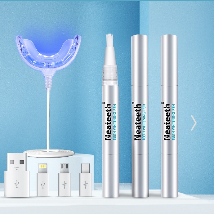 Ukca Aprobado Temporizador de blanqueo dental 16 minutos Frío Azul Luz Blanqueamiento Kits Logotipo privado