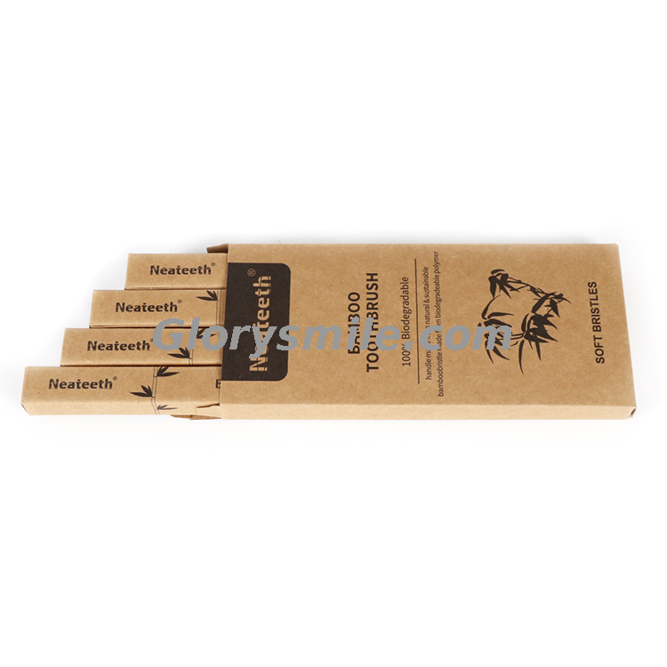 Venta al por mayor 100% Ecoamy Friendly Soft Bamboo Kit de cepillo de dientes 4 paquetes